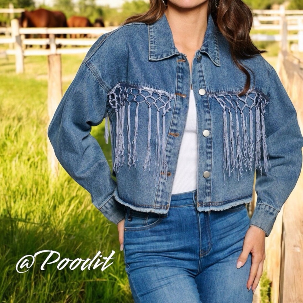 BLUE VELVET Howdy Jean Jacket S M L - Picture 3 of 13